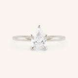 Classical Solo Pear Cut Moissanite Solitaire Engagement Ring