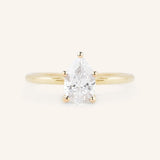 Classical Solo Pear Cut Moissanite Solitaire Engagement Ring
