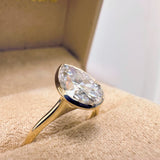 Hidden Bezel Pear Moissanite Solitaire Engagement Ring