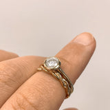 Hidden Bezel Round Moissanite Solitaire Engagement Ring