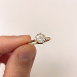 Hidden Bezel Round Moissanite Solitaire Engagement Ring