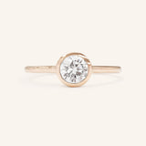 Hidden Bezel Round Moissanite Solitaire Engagement Ring