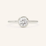 Hidden Bezel Round Moissanite Solitaire Engagement Ring