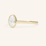 Hidden Bezel Oval Moissanite Solitaire Engagement Ring