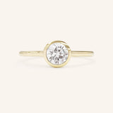 Hidden Bezel Round Moissanite Solitaire Engagement Ring
