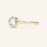 Hidden Bezel Round Moissanite Solitaire Engagement Ring