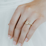 Hidden Bezel Emerald Cut Moissanite Solitaire Engagement Ring
