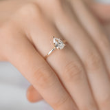 Classical Solo Pear Cut Moissanite Solitaire Engagement Ring