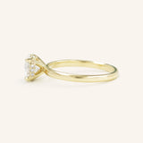 Hidden Halo Round Moissanite Solitaire Engagement Ring