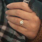 Hidden Halo Round Moissanite Solitaire Engagement Ring