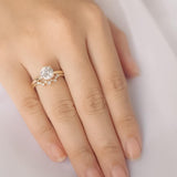 Hidden Halo Round Moissanite Solitaire Engagement Ring