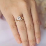 Hidden Halo Round Moissanite Solitaire Engagement Ring