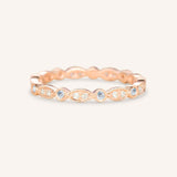 Aquamarine Diamond Milgrain Eternity Band