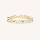 Emerald Diamond Milgrain Eternity Band
