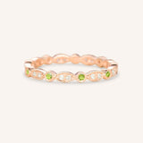 Peridot Diamond Milgrain Eternity Band