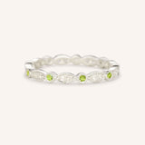 Peridot Diamond Milgrain Eternity Band