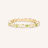 Peridot Diamond Milgrain Eternity Band