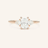 Winter Triangle Radiant Cut Moissanite Three Stone Engagement Ring