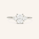 Winter Triangle Radiant Cut Moissanite Three Stone Engagement Ring