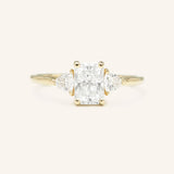 Winter Triangle Radiant Cut Moissanite Three Stone Engagement Ring
