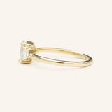 Summer Triangle Oval Moissanite Three Stone Engagement Ring