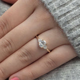 Summer Triangle Oval Moissanite Three Stone Engagement Ring