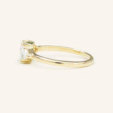 Summer Triangle Cushion Three Stone Moissanite Engagement Ring