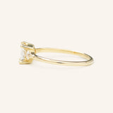 Blushing Bride Princess Cut Moissanite Three Stone Engagement Ring