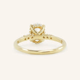 Hidden Halo Oval Moissanite Engagement Ring with Diamond Accents