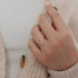 BRIDAL ROSE Halo Pear Morganite Engagement Ring
