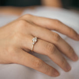 Starlight Round Three Stone Moissanite Diamond Engagement Ring