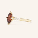 Hidden Halo Marquise Garnet Engagement Ring with Diamond Accents
