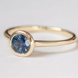 Hidden Bezel Montana Sapphire Engagement Ring