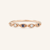 Sequin Blue Sapphire Diamond Ring