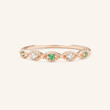 Sequin Emerald Diamond Ring