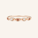 Sequin Garnet Diamond Ring