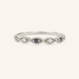 Sequin Blue Sapphire Diamond Ring