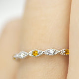 Sequin Citrine Diamond Ring