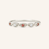 Sequin Garnet Diamond Ring