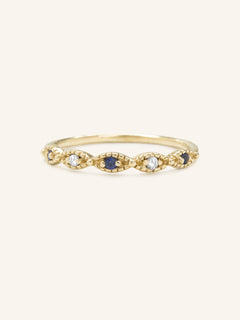 Sequin Blue Sapphire Diamond Ring