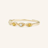 Sequin Citrine Diamond Ring