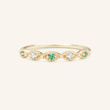 Sequin Emerald Diamond Ring