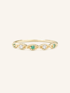 Sequin Emerald Diamond Ring