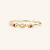 Sequin Garnet Diamond Ring