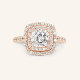 Akin to Love Cushion Moissanite and Diamond Engagement Ring