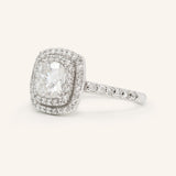 Akin to Love Cushion Moissanite and Diamond Engagement Ring