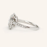 Akin to Love Cushion Moissanite and Diamond Engagement Ring