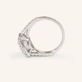 Akin to Love Cushion Moissanite and Diamond Engagement Ring