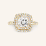 Akin to Love Cushion Moissanite and Diamond Engagement Ring