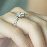 Akin to Love Cushion Moissanite and Diamond Engagement Ring